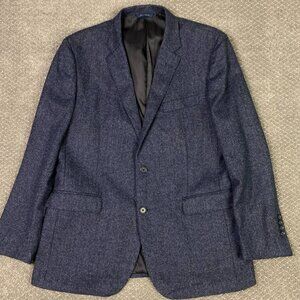 Brooks Brothers Milano Blazer Mens 44R Blue Cashmere Lambswool Lanificio di Pray